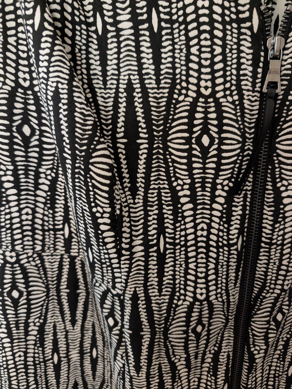 Lane Bryant Plus Size 14 Print Sleeveless Dress Black Cream Full Zippers NWT - Picture 3 of 6